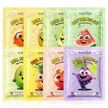 8pcs SADOER Fresh Fruits Face Mask Facial skincare Moisturizing Brightening Firming Hydrating Facial Masks for Face Skin Care