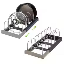 Expandable Pans Organizer Rack Kitchen Cabinet Pan Rack Drawer Expanding Cookware Space Saving Kitchen Cabinet Organizer Holde
