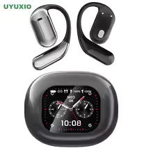 UYUXIO AI Language Translation Earbuds Real Time LCD Touch Screen Open Ear Wireless Headphone with 144 Language for Business