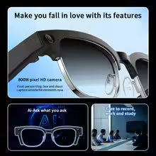 AI Smart Glasses 8 Million Pixels Recording Videos Photo Recognition Answer Translation 290mAh IP66 Waterproof Bluetooth Glasses