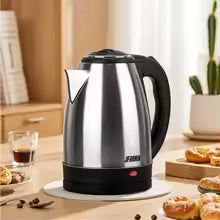 Stainless Steel Electric Kettle 1.8L 220V Silver Black Base Separation Desion Rust-resistant Durable for Home During Travel