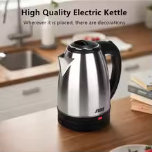 Stainless Steel Electric Kettle 1.8L 220V Silver Black Base Separation Desion Rust-resistant Durable for Home During Travel