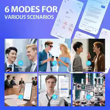 UYUXIO AI Language Translation Earbuds Real Time LCD Touch Screen Open Ear Wireless Headphone with 144 Language for Business