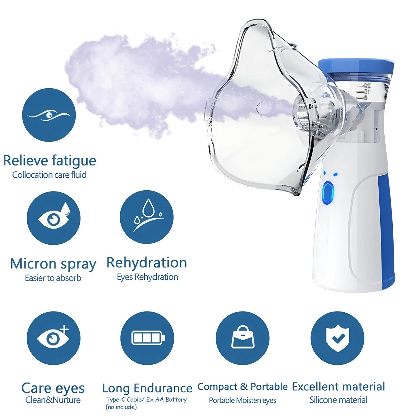 Portable Inhale Nebulizer Mini Handheld Mesh Atomizer Silent Inhalator Usb Auto clean Nebulizer Adult Automizer DropShipping