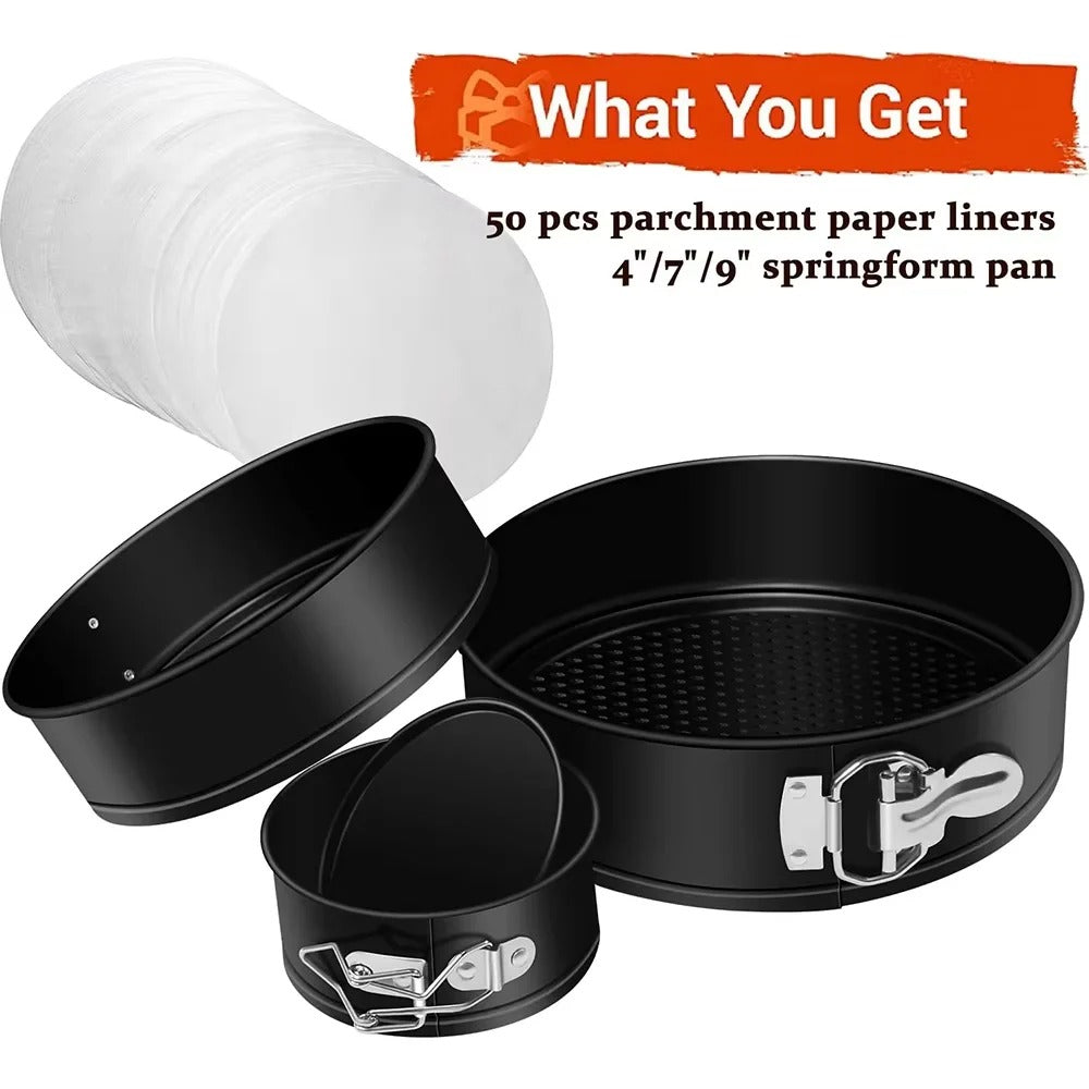 3 Pcs Springform Cake Pans Round Nonstick Baking Pans Spring Form For Cheesecake