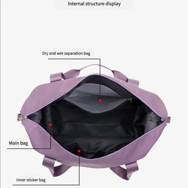 Causal Backpack Travel Fitness Waterproof Foldable Luggage Handbag Outdoor Luggage Storage Bag Separation Fitness Bag Handbag