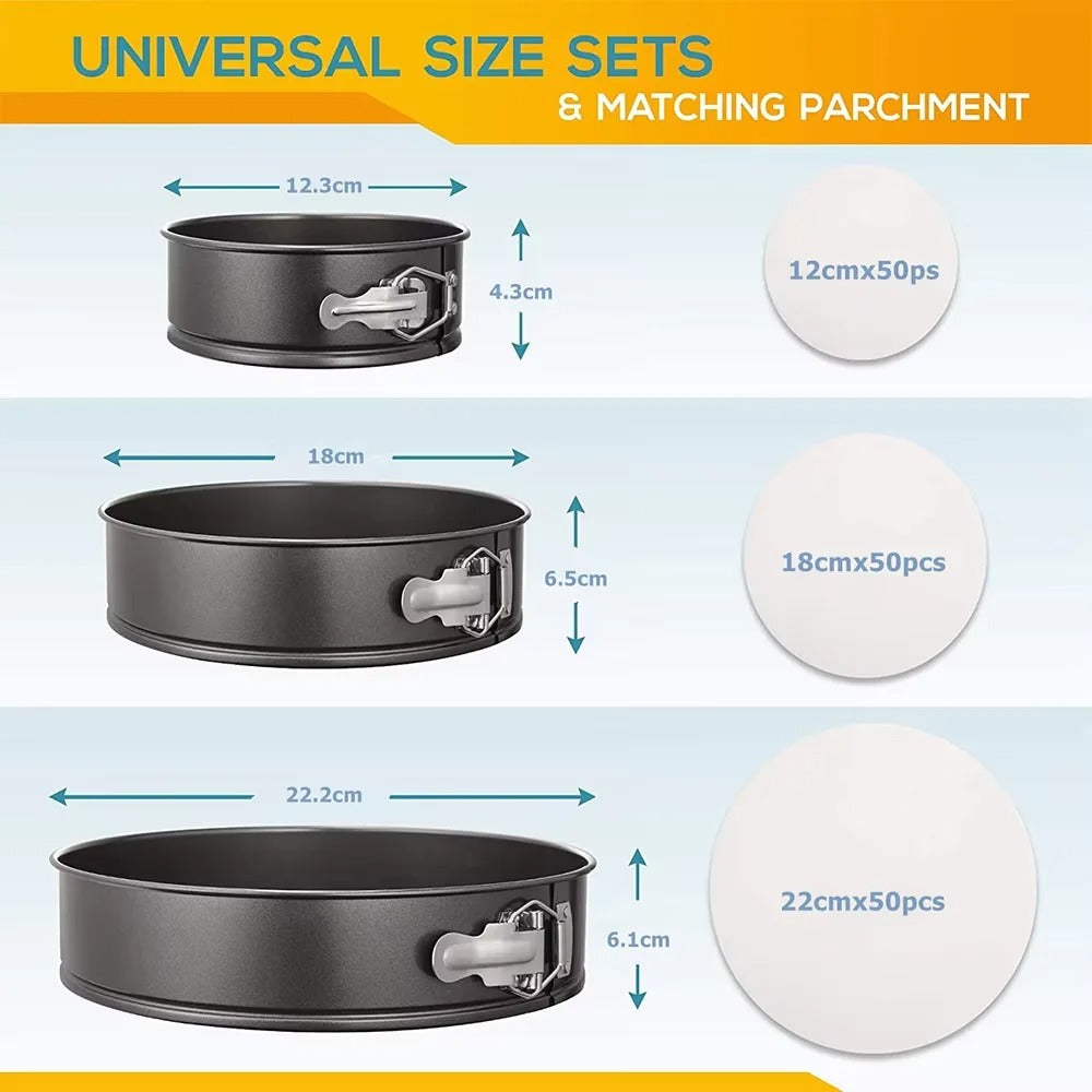 3 Pcs Springform Cake Pans Round Nonstick Baking Pans Spring Form For Cheesecake