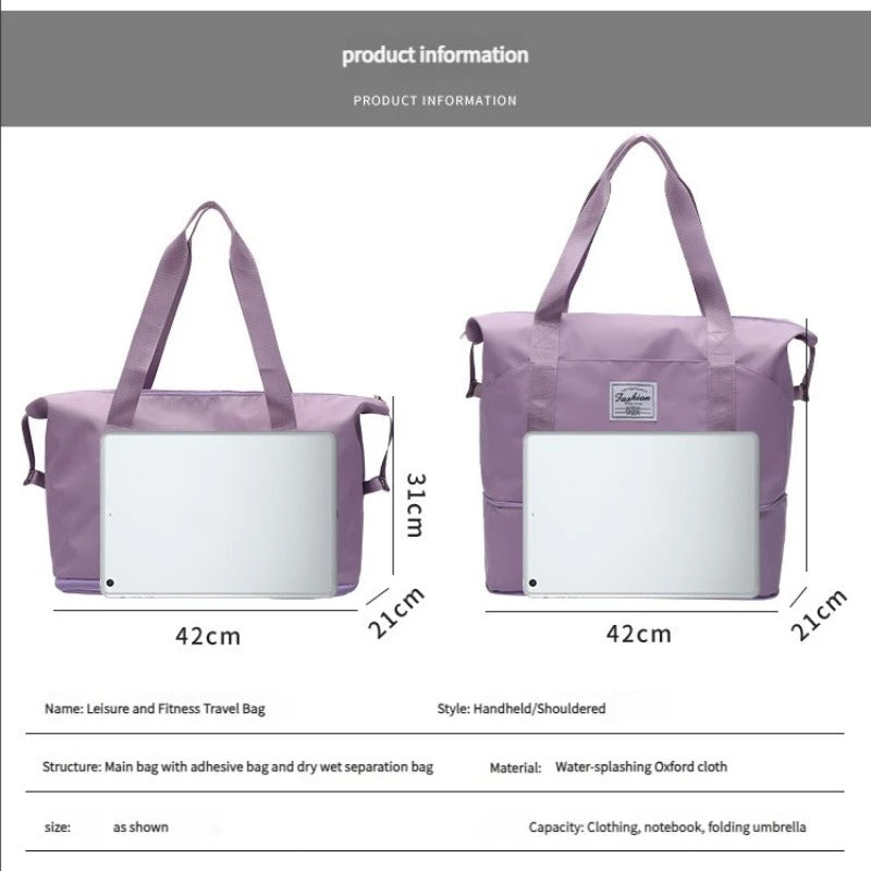 Causal Backpack Travel Fitness Waterproof Foldable Luggage Handbag Outdoor Luggage Storage Bag Separation Fitness Bag Handbag