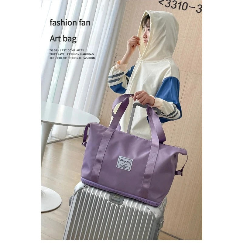 Causal Backpack Travel Fitness Waterproof Foldable Luggage Handbag Outdoor Luggage Storage Bag Separation Fitness Bag Handbag