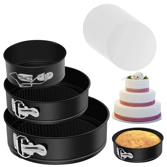 3 Pcs Springform Cake Pans Round Nonstick Baking Pans Spring Form For Cheesecake