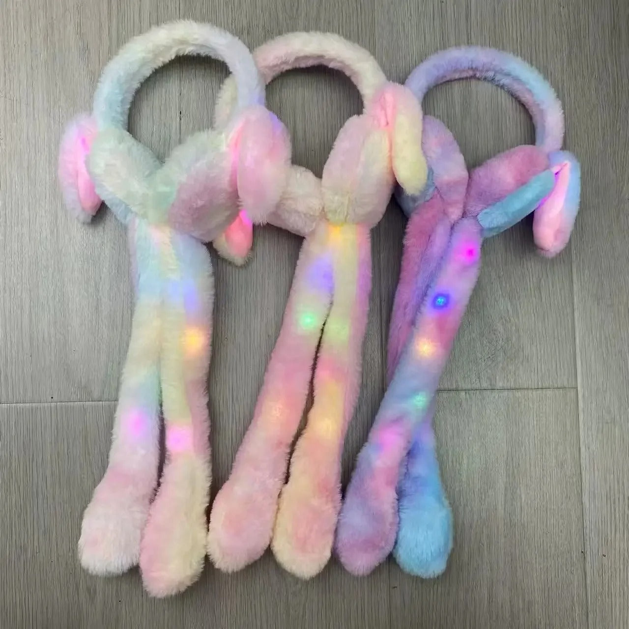 Tie Dye Plush Ear Muffs Cute Student Ear Covers Moving Airbag Rabbit Ear Covers Cold Resistance Warmth Protection Accessories