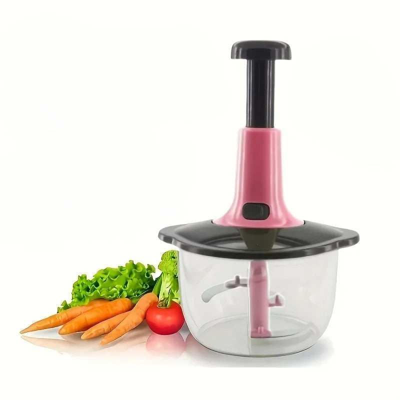 1Pc Multifunctional Food Chopper, Quick Manual Press Chopper, Vegetable Chopper