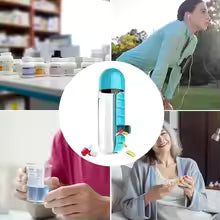 2 in 1 600ml 7 Grids Medicine Box Water Cup Sports Plastic Water Bottle Combine Daily Pill Boxes Organizer Drinking Bottles