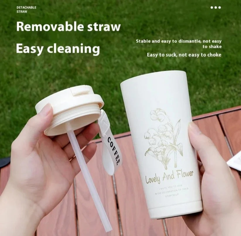 2 IN 1 Vacuum Insulated Coffee Mug and Sipper (mix and random colours)