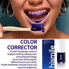 Purple Teeth Whitening Toothpaste Removal Plaque Stain Reduce Yellowing Oral Clean Care Relieve Pain Sensitive Teeth Toothpaste